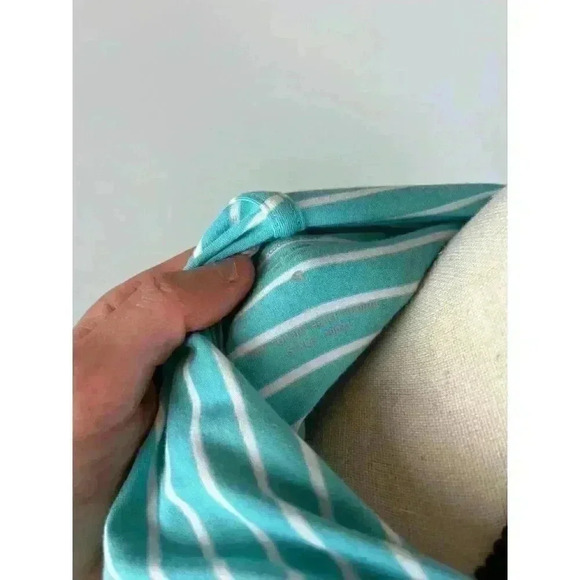 Coolibar Key Colony Beach Hoodie Blue Striped Tassel UPF 50 Stretch S - Picture 9 of 12